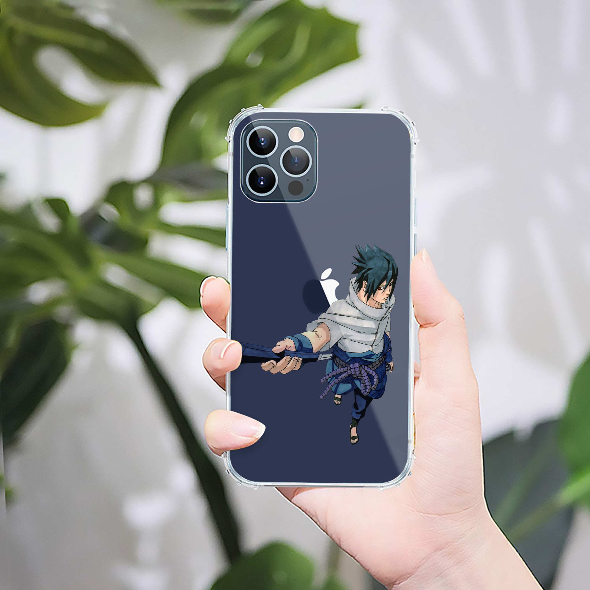 （画像用） NARUTO -ナルト- うちは サスケ Uchiha Sasuke 【iPhone 12シリーズ対応】透明スマホケース（クリアソフトケース）